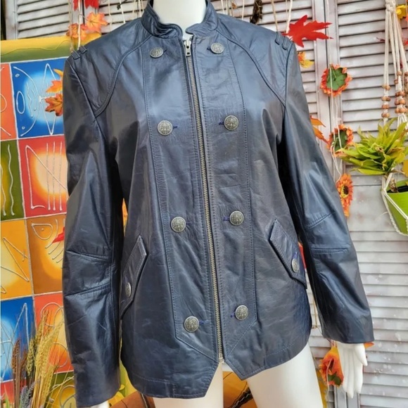WHET BLUE New York Leather jacket, dark blue - Picture 10 of 12